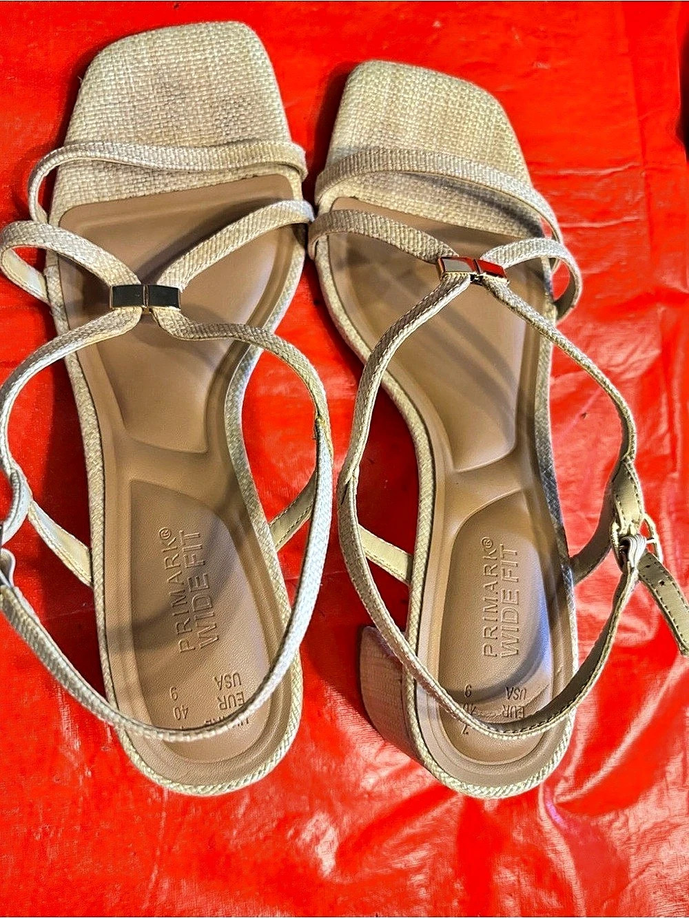Primark Metallic Strappy Sandals US 9